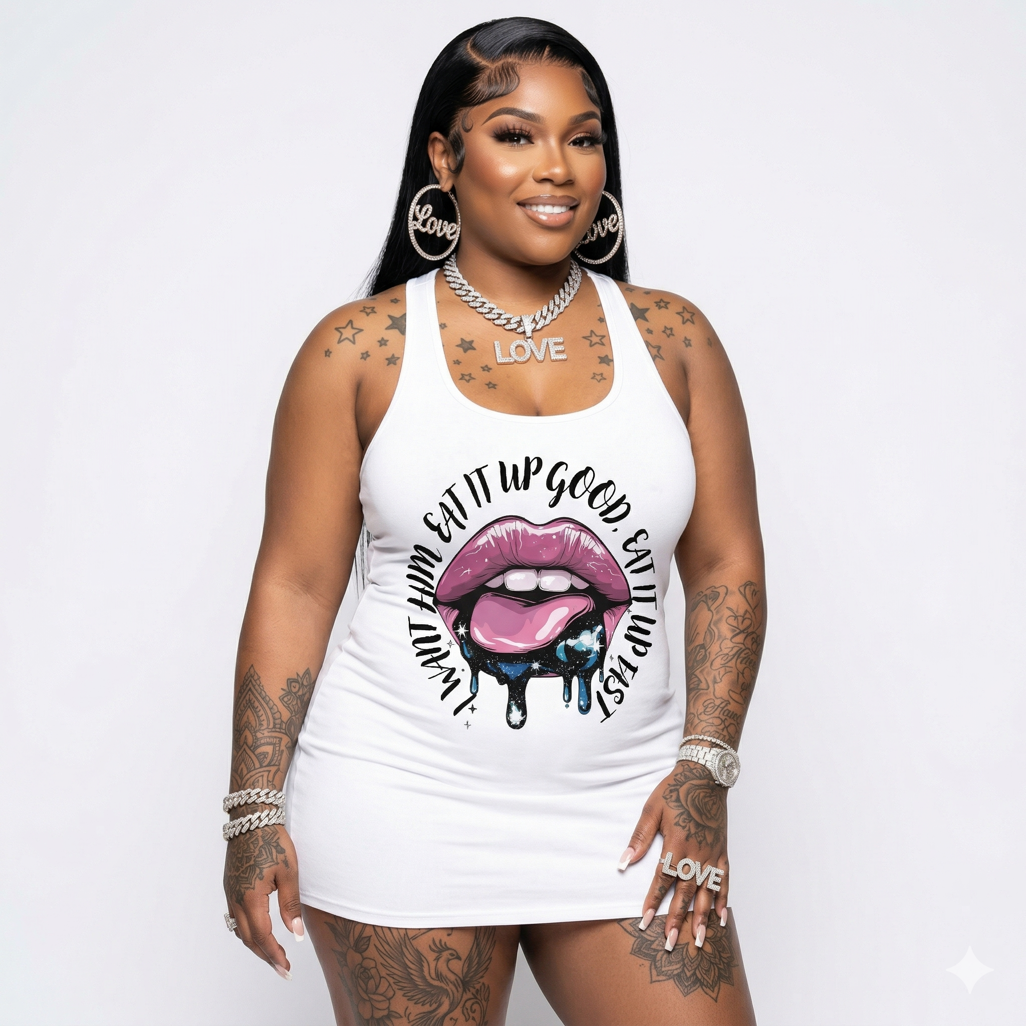 "Eat It Up GOOD" Racerback Dress